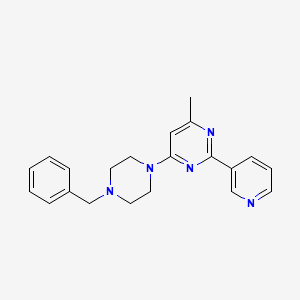 molecular formula C21H23N5 B4257430 4-(4-benzylpiperazin-1-yl)-6-methyl-2-pyridin-3-ylpyrimidine 