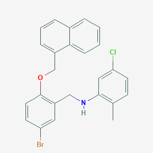 molecular formula C25H21BrClNO B425744 N-[5-bromo-2-(naphthalen-1-ylmethoxy)benzyl]-5-chloro-2-methylaniline 