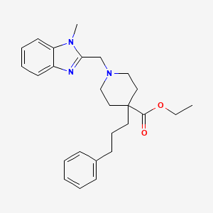 ethyl 1-[(1-methyl-1H-benzimidazol-2-yl)methyl]-4-(3-phenylpropyl)-4-piperidinecarboxylate