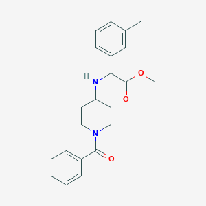 molecular formula C22H26N2O3 B4257449 methyl [(1-benzoylpiperidin-4-yl)amino](3-methylphenyl)acetate 