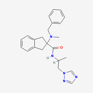molecular formula C23H27N5O B4257468 2-[benzyl(methyl)amino]-N-[1-methyl-2-(1H-1,2,4-triazol-1-yl)ethyl]-2-indanecarboxamide 