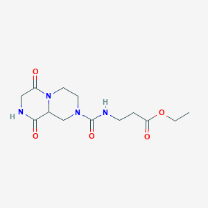 molecular formula C13H20N4O5 B4257473 ethyl 3-{[(6,9-dioxooctahydro-2H-pyrazino[1,2-a]pyrazin-2-yl)carbonyl]amino}propanoate 