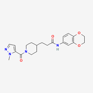 N-(2,3-dihydro-1,4-benzodioxin-6-yl)-3-{1-[(1-methyl-1H-pyrazol-5-yl)carbonyl]-4-piperidinyl}propanamide
