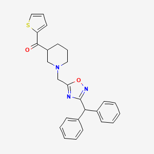 molecular formula C26H25N3O2S B4257480 (1-{[3-(diphenylmethyl)-1,2,4-oxadiazol-5-yl]methyl}-3-piperidinyl)(2-thienyl)methanone 
