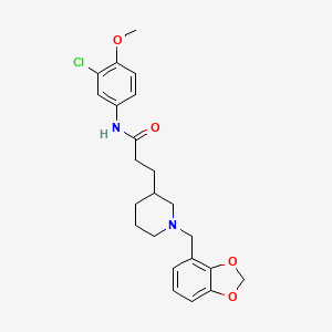 3-[1-(1,3-benzodioxol-4-ylmethyl)-3-piperidinyl]-N-(3-chloro-4-methoxyphenyl)propanamide