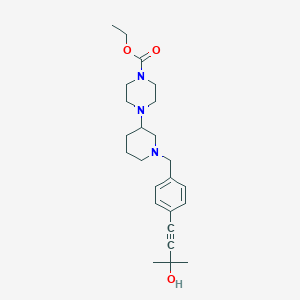 molecular formula C24H35N3O3 B4257487 ethyl 4-{1-[4-(3-hydroxy-3-methyl-1-butyn-1-yl)benzyl]-3-piperidinyl}-1-piperazinecarboxylate 