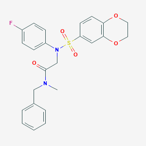 N-benzyl-2-[(2,3-dihydro-1,4-benzodioxin-6-ylsulfonyl)-4-fluoroanilino]-N-methylacetamide