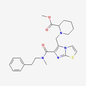 molecular formula C23H28N4O3S B4257502 methyl 1-[(6-{[methyl(2-phenylethyl)amino]carbonyl}imidazo[2,1-b][1,3]thiazol-5-yl)methyl]-2-piperidinecarboxylate 