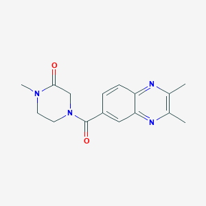 molecular formula C16H18N4O2 B4257509 4-[(2,3-dimethyl-6-quinoxalinyl)carbonyl]-1-methyl-2-piperazinone 