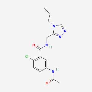 molecular formula C15H18ClN5O2 B4257520 5-(acetylamino)-2-chloro-N-[(4-propyl-4H-1,2,4-triazol-3-yl)methyl]benzamide 