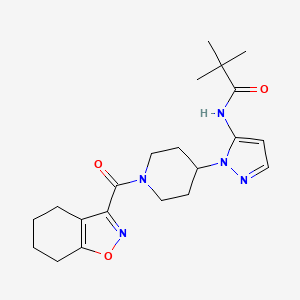 molecular formula C21H29N5O3 B4257532 2,2-dimethyl-N-{1-[1-(4,5,6,7-tetrahydro-2,1-benzisoxazol-3-ylcarbonyl)piperidin-4-yl]-1H-pyrazol-5-yl}propanamide 