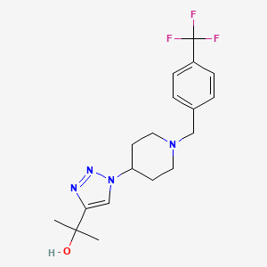 molecular formula C18H23F3N4O B4257540 2-(1-{1-[4-(trifluoromethyl)benzyl]-4-piperidinyl}-1H-1,2,3-triazol-4-yl)-2-propanol 