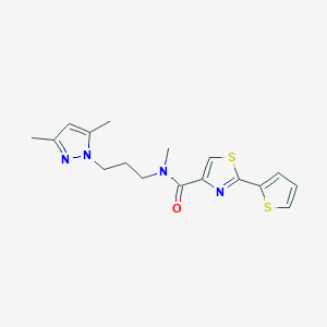 N-[3-(3,5-dimethyl-1H-pyrazol-1-yl)propyl]-N-methyl-2-(2-thienyl)-1,3-thiazole-4-carboxamide