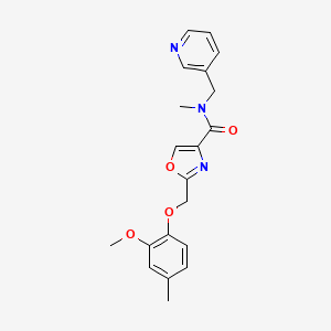 molecular formula C20H21N3O4 B4257565 2-[(2-methoxy-4-methylphenoxy)methyl]-N-methyl-N-(3-pyridinylmethyl)-1,3-oxazole-4-carboxamide 