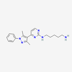 N-[4-(3,5-dimethyl-1-phenyl-1H-pyrazol-4-yl)-2-pyrimidinyl]-1,5-pentanediamine trifluoroacetate