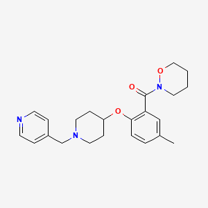 molecular formula C23H29N3O3 B4257588 2-(5-methyl-2-{[1-(4-pyridinylmethyl)-4-piperidinyl]oxy}benzoyl)-1,2-oxazinane 