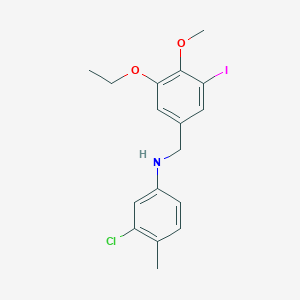 molecular formula C17H19ClINO2 B425759 3-chloro-N-(3-ethoxy-5-iodo-4-methoxybenzyl)-4-methylaniline 