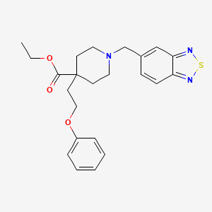 molecular formula C23H27N3O3S B4257611 ethyl 1-(2,1,3-benzothiadiazol-5-ylmethyl)-4-(2-phenoxyethyl)-4-piperidinecarboxylate 