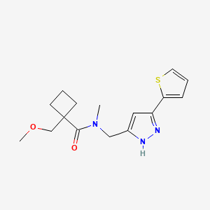 1-(methoxymethyl)-N-methyl-N-{[3-(2-thienyl)-1H-pyrazol-5-yl]methyl}cyclobutanecarboxamide