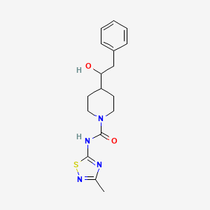 molecular formula C17H22N4O2S B4257625 4-(1-hydroxy-2-phenylethyl)-N-(3-methyl-1,2,4-thiadiazol-5-yl)piperidine-1-carboxamide 