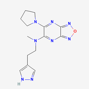 molecular formula C14H18N8O B4257627 N-methyl-N-[2-(1H-pyrazol-4-yl)ethyl]-6-(1-pyrrolidinyl)[1,2,5]oxadiazolo[3,4-b]pyrazin-5-amine 