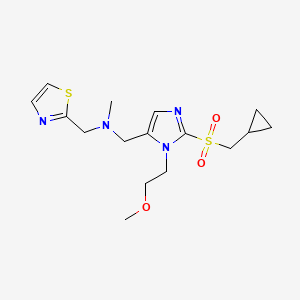 molecular formula C16H24N4O3S2 B4257653 1-[2-[(cyclopropylmethyl)sulfonyl]-1-(2-methoxyethyl)-1H-imidazol-5-yl]-N-methyl-N-(1,3-thiazol-2-ylmethyl)methanamine 