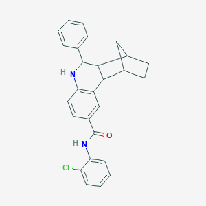 molecular formula C27H25ClN2O B425766 N-(2-chlorophenyl)-6-phenyl-5,6,6a,7,8,9,10,10a-octahydro-7,10-methanophenanthridine-2-carboxamide 