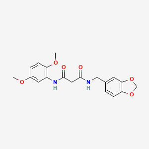 molecular formula C19H20N2O6 B4257669 N-(1,3-benzodioxol-5-ylmethyl)-N'-(2,5-dimethoxyphenyl)malonamide 