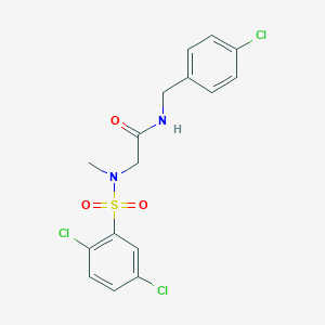 molecular formula C16H15Cl3N2O3S B425767 N-(4-chlorobenzyl)-2-[[(2,5-dichlorophenyl)sulfonyl](methyl)amino]acetamide 