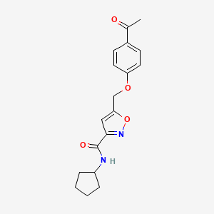 molecular formula C18H20N2O4 B4257671 5-[(4-acetylphenoxy)methyl]-N-cyclopentyl-3-isoxazolecarboxamide 