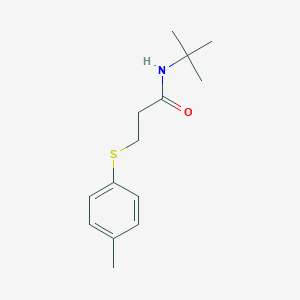 molecular formula C14H21NOS B425768 N-tert-butyl-3-[(4-methylphenyl)sulfanyl]propanamide 