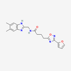 N-[(5,6-dimethyl-1H-benzimidazol-2-yl)methyl]-4-[3-(2-furyl)-1,2,4-oxadiazol-5-yl]butanamide