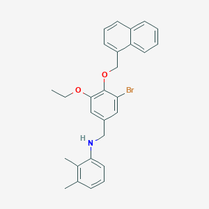 molecular formula C28H28BrNO2 B425769 N-[3-bromo-5-ethoxy-4-(1-naphthylmethoxy)benzyl]-N-(2,3-dimethylphenyl)amine 