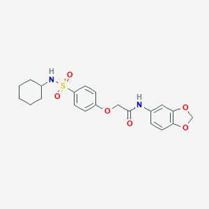 N-(1,3-benzodioxol-5-yl)-2-[4-(cyclohexylsulfamoyl)phenoxy]acetamide