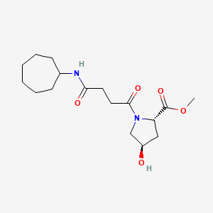 molecular formula C17H28N2O5 B4257712 methyl (2S*,4R*)-1-[4-(cycloheptylamino)-4-oxobutanoyl]-4-hydroxypyrrolidine-2-carboxylate 