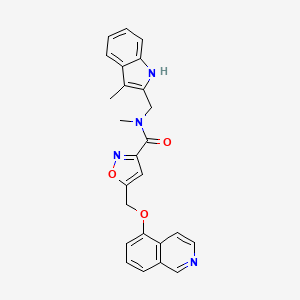 molecular formula C25H22N4O3 B4257733 5-[(5-isoquinolinyloxy)methyl]-N-methyl-N-[(3-methyl-1H-indol-2-yl)methyl]-3-isoxazolecarboxamide 