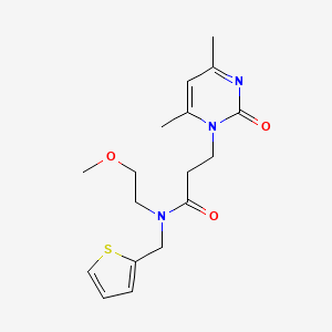 molecular formula C17H23N3O3S B4257753 3-(4,6-dimethyl-2-oxopyrimidin-1(2H)-yl)-N-(2-methoxyethyl)-N-(2-thienylmethyl)propanamide 
