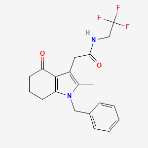 molecular formula C20H21F3N2O2 B4257755 2-(1-benzyl-2-methyl-4-oxo-4,5,6,7-tetrahydro-1H-indol-3-yl)-N-(2,2,2-trifluoroethyl)acetamide 