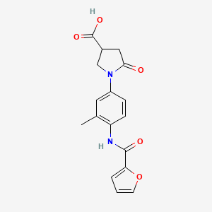 molecular formula C17H16N2O5 B4257795 1-[4-(2-furoylamino)-3-methylphenyl]-5-oxopyrrolidine-3-carboxylic acid 