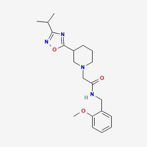 molecular formula C20H28N4O3 B4257801 2-[3-(3-isopropyl-1,2,4-oxadiazol-5-yl)piperidin-1-yl]-N-(2-methoxybenzyl)acetamide 