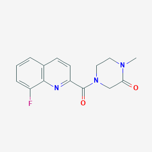 molecular formula C15H14FN3O2 B4257805 4-[(8-fluoro-2-quinolinyl)carbonyl]-1-methyl-2-piperazinone 