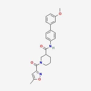 molecular formula C24H25N3O4 B4257814 N-(3'-methoxy-4-biphenylyl)-1-[(5-methyl-3-isoxazolyl)carbonyl]-3-piperidinecarboxamide 