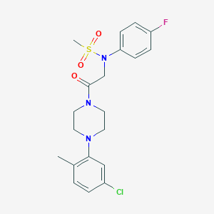 molecular formula C20H23ClFN3O3S B425784 N-[2-[4-(5-chloro-2-methylphenyl)piperazin-1-yl]-2-oxoethyl]-N-(4-fluorophenyl)methanesulfonamide 