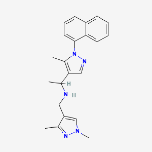 molecular formula C22H25N5 B4257877 N-[(1,3-dimethyl-1H-pyrazol-4-yl)methyl]-1-[5-methyl-1-(1-naphthyl)-1H-pyrazol-4-yl]ethanamine 