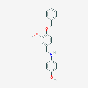 molecular formula C22H23NO3 B425788 N-[4-(benzyloxy)-3-methoxybenzyl]-4-methoxyaniline 