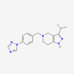 molecular formula C18H22N6 B4257891 3-isopropyl-5-[4-(1H-1,2,4-triazol-1-yl)benzyl]-4,5,6,7-tetrahydro-1H-pyrazolo[4,3-c]pyridine 