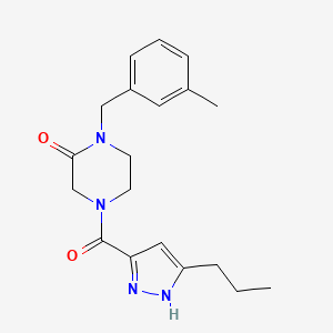 molecular formula C19H24N4O2 B4257897 1-(3-methylbenzyl)-4-[(3-propyl-1H-pyrazol-5-yl)carbonyl]piperazin-2-one 
