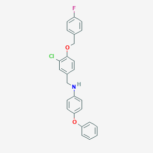 molecular formula C26H21ClFNO2 B425790 N-{3-chloro-4-[(4-fluorobenzyl)oxy]benzyl}-4-phenoxyaniline 