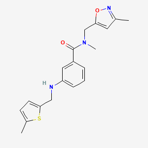 molecular formula C19H21N3O2S B4257905 N-methyl-N-[(3-methylisoxazol-5-yl)methyl]-3-{[(5-methyl-2-thienyl)methyl]amino}benzamide 