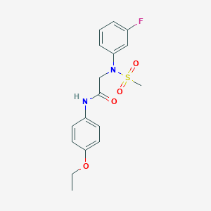 molecular formula C17H19FN2O4S B425791 N-(4-ethoxyphenyl)-2-[3-fluoro(methylsulfonyl)anilino]acetamide 